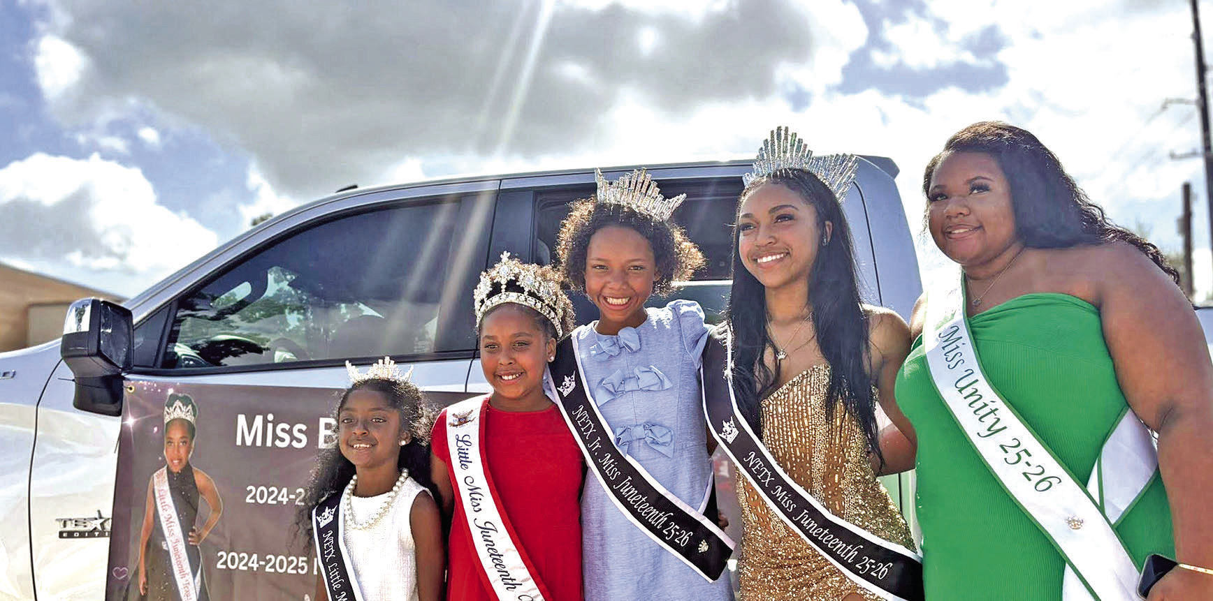 The winners of the 2026 NETX Miss Juneteenth pageant celebrate the Fourth Annual Juneteenth. Archive photo