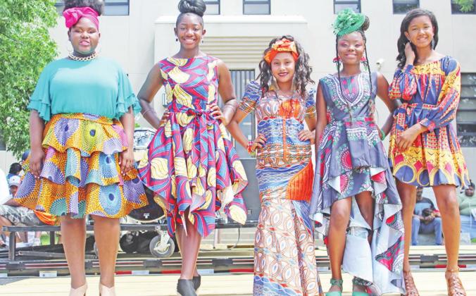 Miss Juneteenth contestants model in their African-inspired attire at the 2019 Saturday celebration. The pageant, designed for contestants in three categories ages 2-14, will be held again this year. COURTESY PHOTO