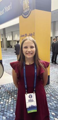 Emily Crabb, a Mount Pleasant Junior High student, was named a national finalist at the National Leadership Conference.