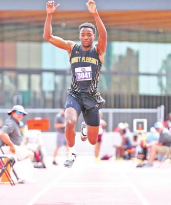 Mount Pleasant’s Xavier Hills finished fifth in the 5A triple jump at this past weekend’s state track meet at the University of Texas-Austin.