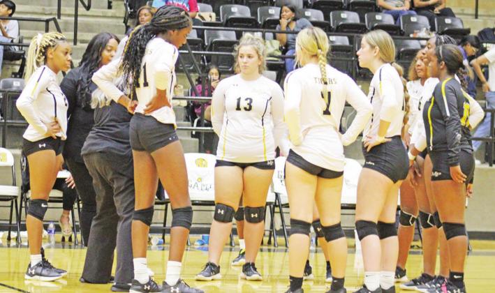The Mount Pleasant Lady Tiger volleyball team will contend in a revamped District 15-5A with Hallsville, Longview, Marshall, Pine Tree, Texas High and new additions Tyler High and Whitehouse. TRIBUNE PHOTO / QUINTEN BOYD