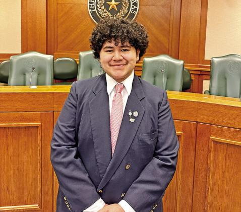 Anthony Orellana prepares to debate at the Texas State Capitol COURTESY PHOTOS