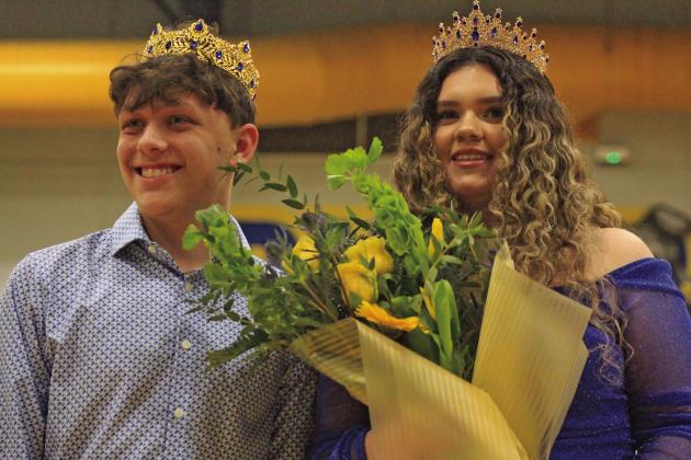 Harts Bluff Early College High School celebrated Homecoming this past Friday during their basketball game against Detroit. The 2023-24 Homecoming King and Queen are Collen Hosterman and Kylie Cancino. TRIBUNE PHOTO / QUINTEN BOYD