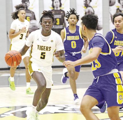 Reggie Webster and the Mount Pleasant Tigers are 24-0 and ranked eighth in Class 5A. The Tigers hosted Marshall Tuesday and will travel to Tyler to take on the Lions Friday evening. TRIBUNE PHOTO / QUINTEN BOYD