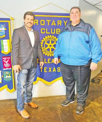 Cole Hefner and Bobby Rice at the latest Mount Pleasant Rotary Club meeting. COURTESY PHOTO