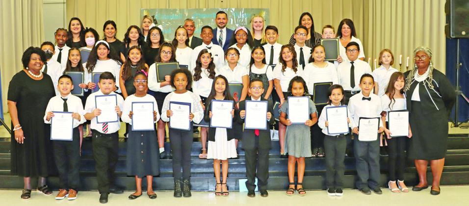 The members of the 2022-2023 Campbell-Edwards-White NEHS Chapter of Vivian Fowler Elementary School COURTESY PHOTO