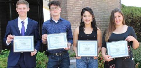 Student winners in 2019: Jacob Lambie, Cade Armstrong, Karla Fuentes, and Mercedes Collins. Photo courtesy of the NTCC Eagle and Mandy Smith.
