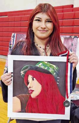 State qualifier Dayanara Pulquero with her piece, Red