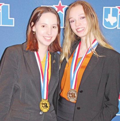 UIL State Champion Connelly Cowan (left) and UIL State Silver medalist Taylor Hubbs (right) COURTESY PHOTO