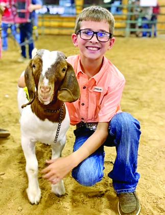 Kason Sargent with his goat from Harts Bluff FFA
