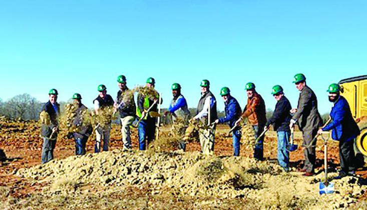 The first shovels of dirt were turned on Wednesday at the site of Local Bounti’s new facility in Mount Pleasant that is expected to bring 200 new jobs to Titus County in the near future. TRIBUNE PHOTO / RYLEIGH STEGALL