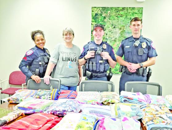 The Titus Police Department has received several blankets from Project Linus Northeast Texas Chapter which they give to children as a special gift of comfort.