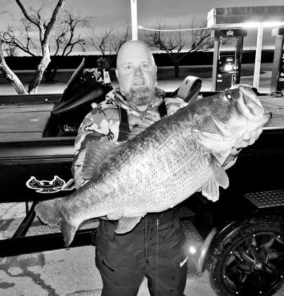 Mineola angler Bobby Walden reeled in this 14.75 pounder at ‘Ivie using a suspending jerk bait rigged on a spinning rod with a 10-pound test line leader. (Courtesy Photo)