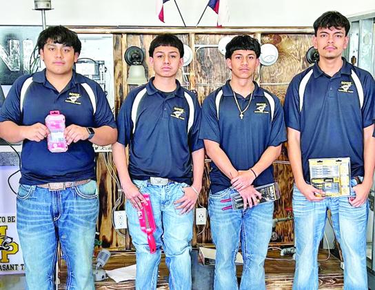 (L to R) Jaime Bello, Kevin Ayala, Alfredo Pineda, Luis Rojo earned a Superior ribbon for their Residential Wiring Exhibit COURTESY PHOTOS