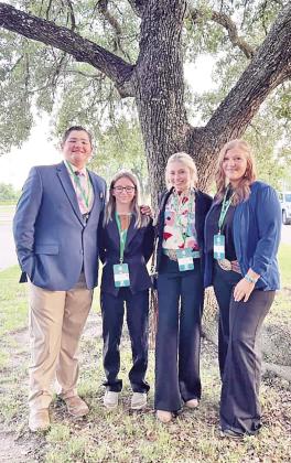 The Titus County 4-H livestock judging team of Gunner Rodgers, Keelie Gibson, Raini Taylor and Leah Schmitt competed in the State 4-H Roundup this week in College Station, finishing seventh in the high point overall team standings. “This was a great first 4-H roundup for these members,” group leaders said. COURTESY PHOTO