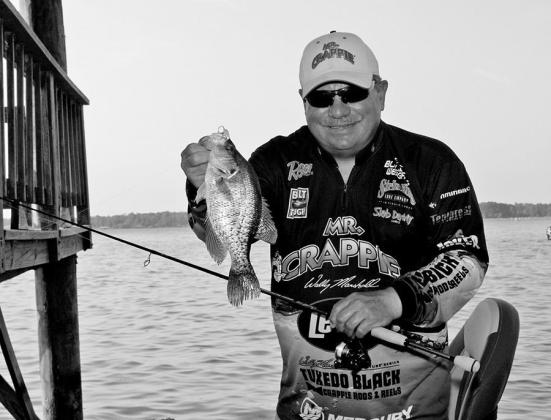 Texas crappie pro and tackle innovator Wally Marshall of Anna will be inducted to the Texas Freshwater Fishing Hall of Fame in October. A plumber by trade and crappie fisherman at heart, Marshall is well known for the wide range of of baits, fishing rods, reels, lines and other fishing gear that wear the trademarked Mr. Crappie brand. COURTESY PHOTO / MATT WILLIAMS