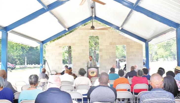 City of Mount Pleasant and community leaders hosted the Second Annual Decoration Day at Cortznes Cemetery on May 29, during which the new pavilion constructed by the City was unveiled. COURTESY PHOTO