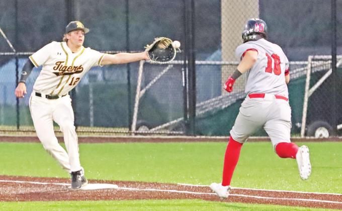 Mount Pleasant’s Keller Thompson was named District 15-5A first team first baseman and a district All-Star nominee. Thompson finished with 43 hits, 12 doubles, 5 home runs, 21 RBI, and 23 runs on the season. PHOTO BY JOHN WHITTEN