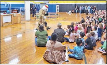 Members of the Mount Pleasant Fire Department visited the Harts Bluff ISD on Tuesday to talk to the school’s 4th graders about fire safety. Thank you to the Mount Pleasant Texas Fire Department for coming out and teaching our PreK - 4th graders all about fire safety! COURTESY PHOTO