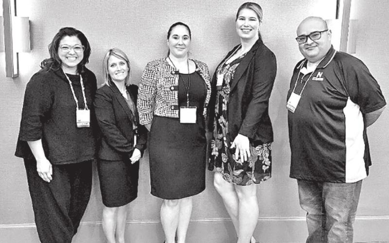 The NTCC Funeral Service Education team is pictured (from left): Olga Retana, Abby Shurtz, Rebecca M. Robidas Gardner, Savannah Calhoun, and Manuel Osorio. COURTESY PHOTO