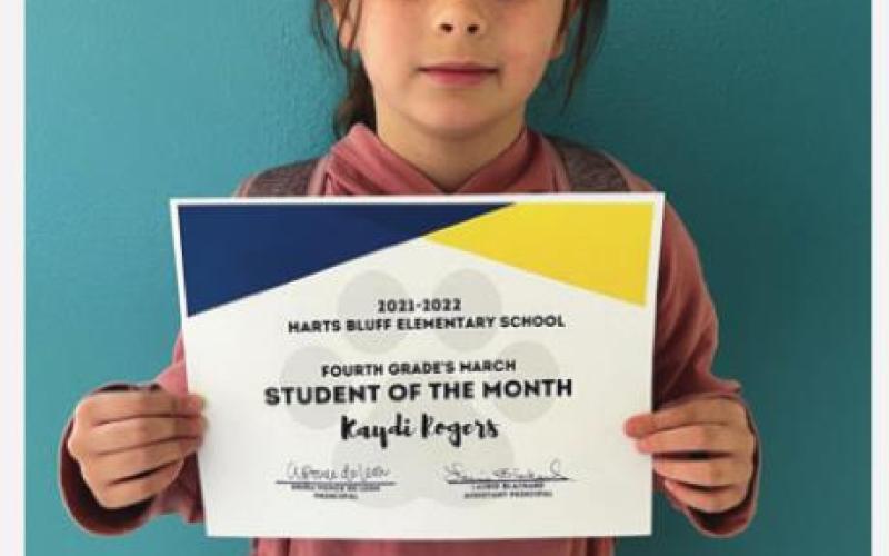 Harts Bluff Elementary's Students of the Month