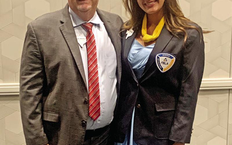MPHS and Area 6 State FBLA Advisor, John Whitten, with Area 6 State Vice President, Sophie Greco