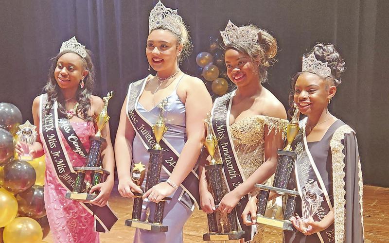 Four young ladies crowned in their respective Miss Juneteenth categories and set to compete in state pageant. BEE PHOTO / NICOLE KIMBALL