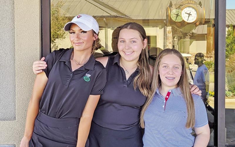 Lady Tiger Golf (L to R) Kylee Strickland, Kate Ball, and Aloani Laboy COURTESY PHOTOS