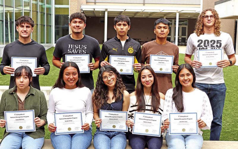 MPHS College Board National Recognition award winners. Front row (L to R) Jaydy Martinez, Sandy Farias, Brissia Alvarez, Valerie Cassio, Jennifer Luna Courtesy Photo