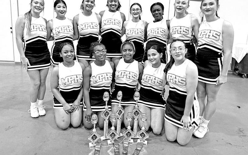 The MPHS JV Cheerleaders: First row (L to R) Kamariyah Hoskins, Ayana Brannon, Jariyah Brown, Chaney Elvine, Mia Andrade. Second row (L to R) McKinley Tedford, Braylee Noguera, Maniyah Edney, Rayleigh White, Carlie Tucker, Darlecia Williams, Vivie Smith, Athena Rideout Courtesy photos
