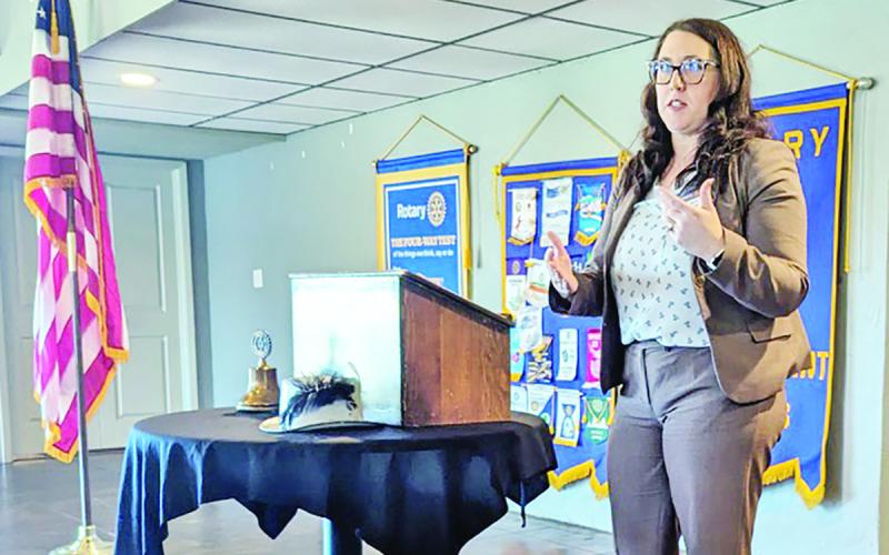 Erin Conrad visited rotary and gave a representation on East Texas Council on Alcoholism and Drug Abuse, a 501(c)3 nonprofit organization. TRIBUNE PHOTO / LINCOLN OGLESBY