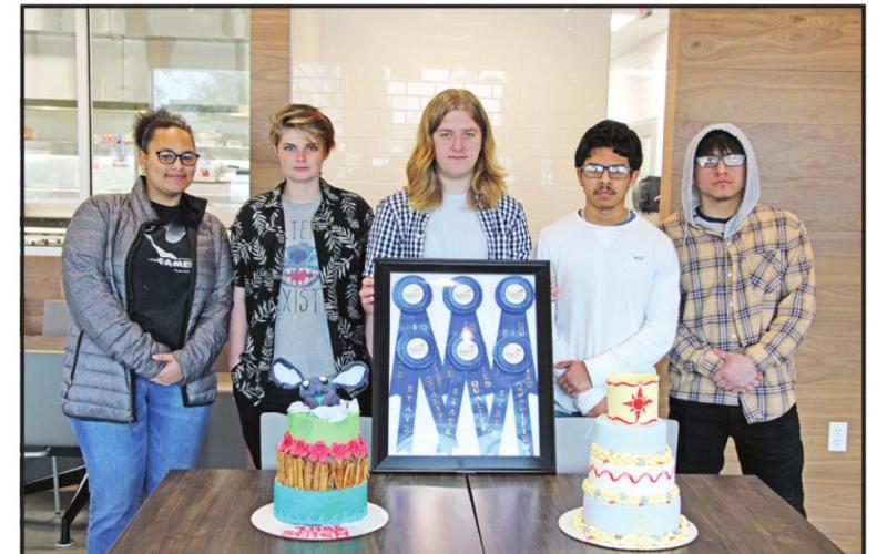 L to R: Katherine Counce, Rian Richie, Brian Bush, David Chavez, Axel Resendiz with their awards from District. Not pictured Amanda Brewer.