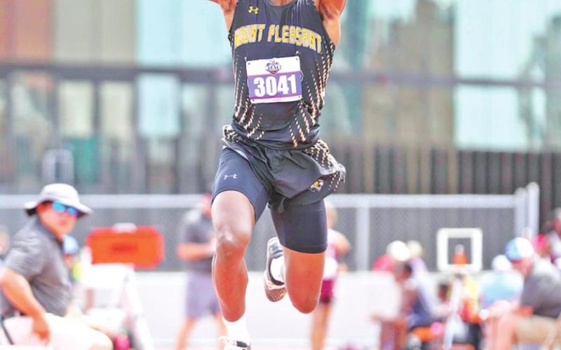 Mount Pleasant’s Xavier Hills finished fifth in the 5A triple jump at this past weekend’s state track meet at the University of Texas-Austin.