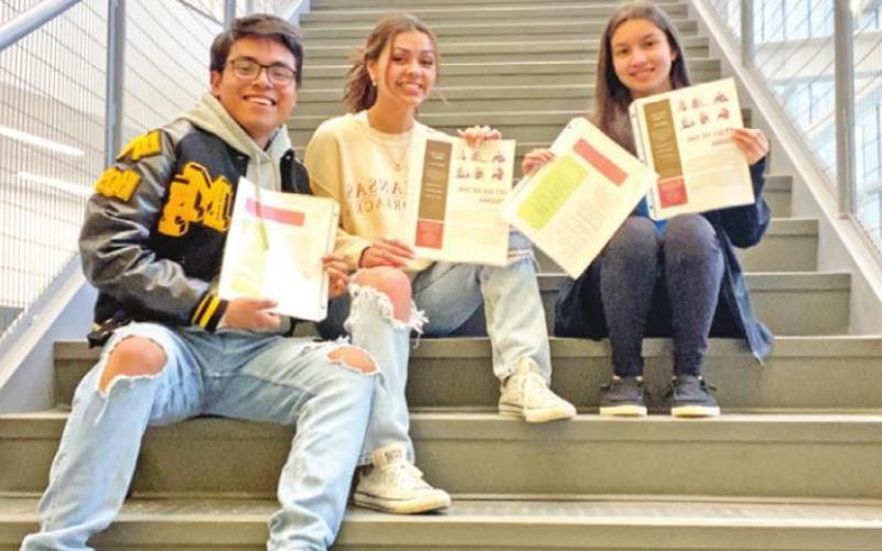 Mount Pleasant High School seniors Jonathan Tepetate, Carlie Cunningham and Rachel Rodriguez are working diligently to address the issue of poor mental health amongst their peers, and the entire community, with their initiative entitled Kill the Stigma. COURTESY PHOTO