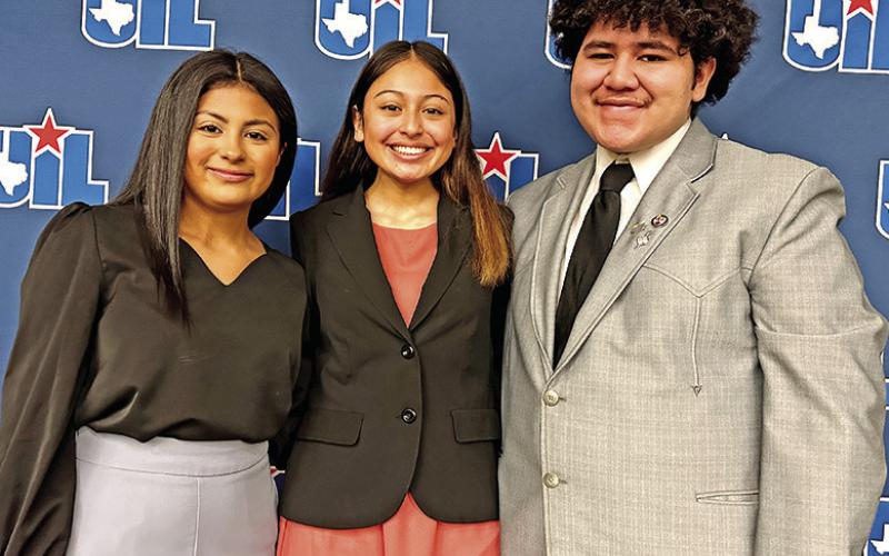 MPHS Congress State qualifiers (L to R): Merlin Cardona, Angelina Hernandez, Anthony Orellana