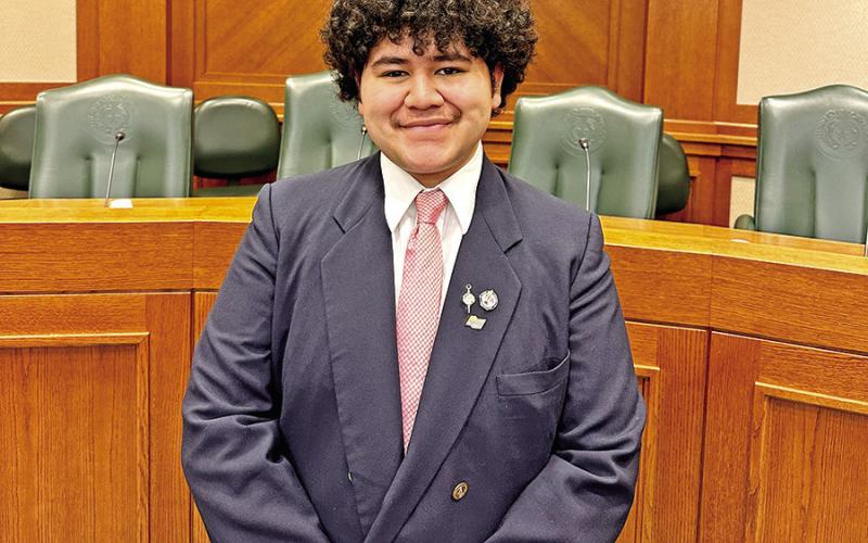 Anthony Orellana prepares to debate at the Texas State Capitol COURTESY PHOTOS