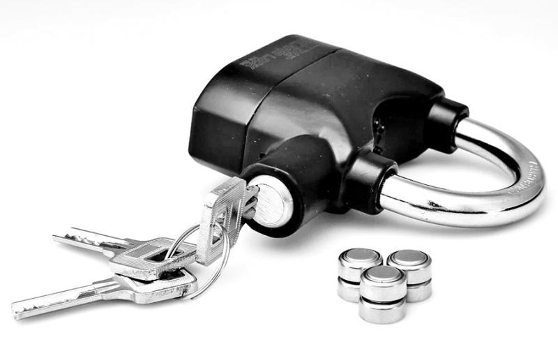 The Loc-R-Bar padlock features a built-in alarm that sounds off to 100 decibels with the slightest movement. The lock was designed for use with Loc-R-Bar boat security bar, but also can be used to secure valuables in storage sheds and other compartments. T-H MARINE PHOTO