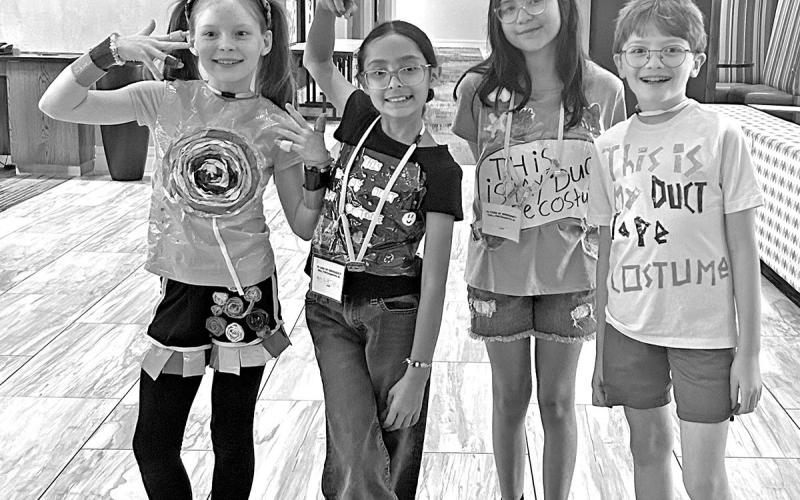 The Terrifying Tigers from Annie Sims Elementary School (L to R) Laura Ethridge, Alexa Cano, Zuleymi Mendoza, Sam Jones
