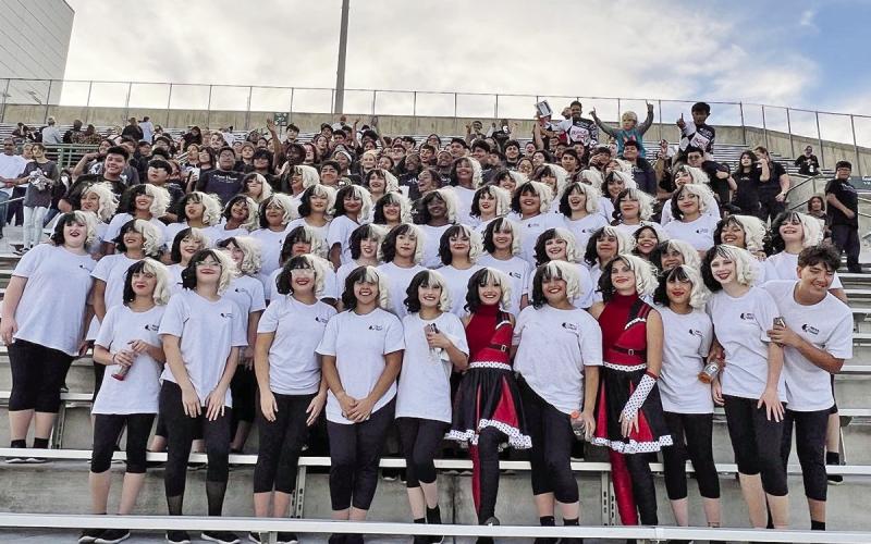 The Goin’ Gold Band reacts to the news that they had advanced to Area finals. COURTESY PHOTO