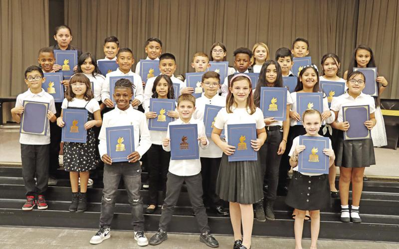 The new members of the E.C. Brice Chapter of the National Elementary Honor Society. COURTESY PHOTO