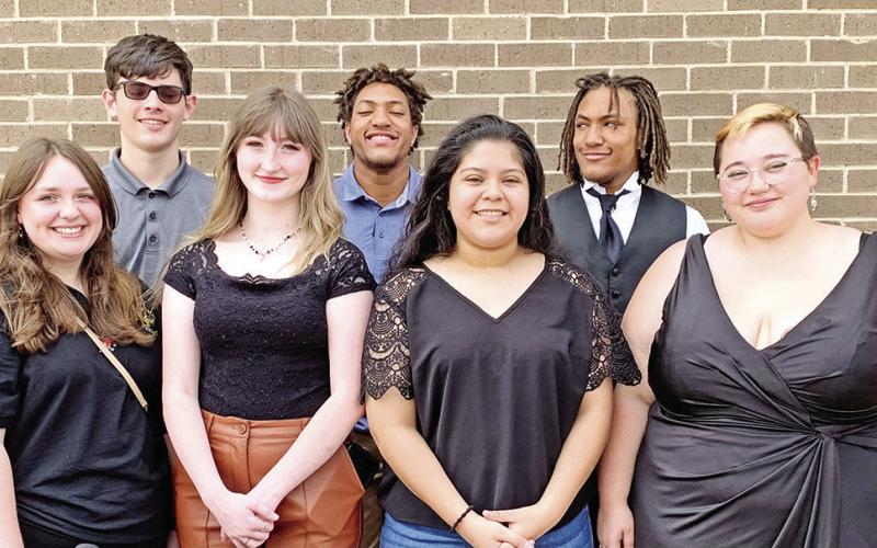 MPHS UIL State solo qualifiers – Front left to right: Kristina Tidwell, Hope Powell, Litzy Gonzalez, Cheyenne Harrah. Back left to right: Adan Sargent, Jacori Turner, Jacolby Turner. COURTESY PHOTO