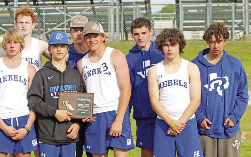 Rivercrest’s JV boys finished as district champions at the 16-2A District Track Meet, held Wednesday in DeKalb. The Harts Bluff JV finished second.