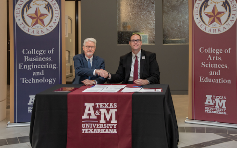 Officials from Northeast Texas Community College (NTCC) and Texas A&amp;M University- Texarkana recently gathered on the A&amp;M-Texarkana campus to sign an articulation agreement strengthening the partnership between the two institutions and establishing clear pathways for degree completion for transfer students.
