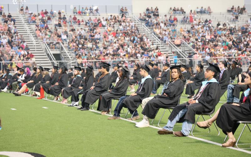 A stadium full of family and friends celebrate the MPHS '25 grads