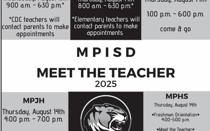 Mount Pleasant ISD announces  Meet the Teacher dates