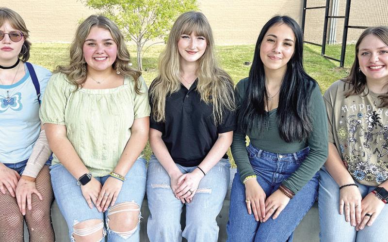 The Mount Pleasant High School Varsity Chorale recently selected officers for the 2023-2024 school year. Pictured are (front row L to R) Photographer Emi Hobbs, Vice-President Maleah Duenez, President Hope Powell, Secretary Madison Zepeda, Stage Manager Kristina Tidwell COURTESY PHOTO