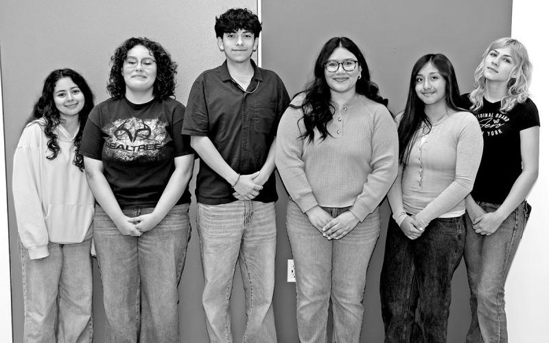 The Mount Pleasant High School Student Council recently selected officers for the 2026-2027 school year. Pictured left to right are Special Projects Co-Chairman Dulce Gonzales, Treasurer Viridiana Dominguez, Vice President Isaac Hernandez, President Vasti Hernandez, Secretary Angeles DeLaCruz, and Special Projects Chairman Makayla Mather. Courtesy Photo