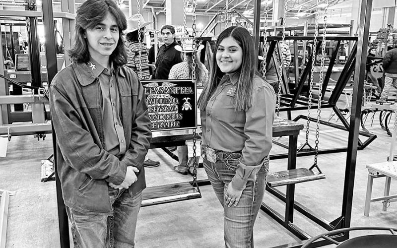 Fernando Robles and Yolet Ramirez with their Outdoor Swing