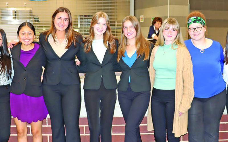 The 2022-2023 MPHS FBLA Officers (L to R): Yasenia Paloblanco, Tiffany Rangel, Angelina Hernandez, Sophie Greco, Natalie Crockett, Reese Ball, Hope Powell, Mary Reeve, Joseline Almazan, and Gopi Amin. COURTESY PHOTO