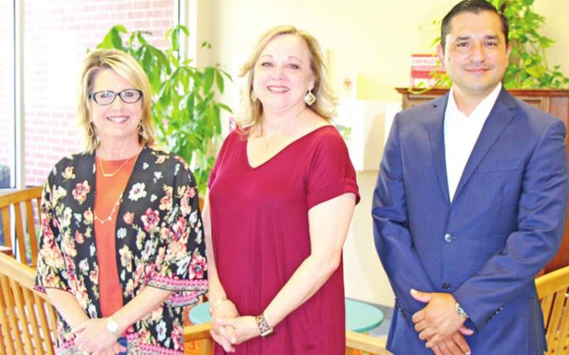 Fowler Assistant Principal Nolen, Cindy Davis, and Fowler Principal Jonathan Cardenas
